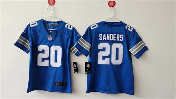Womens Detroit Lions #20 Barry Sanders Blue Vapor Stitched Jersey->women nfl jersey->Women Jersey